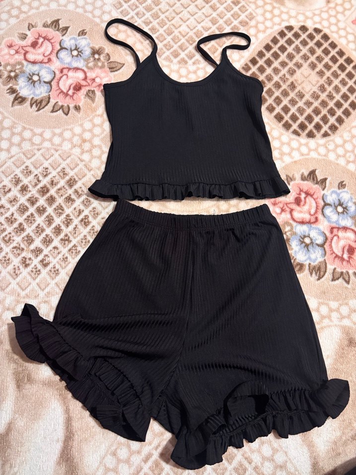 Siyah Mini Kadın Pijama Takımı - Görsel 2