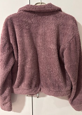 Peluş Gül kurusu Mini Kadın Ceket - Görsel 5