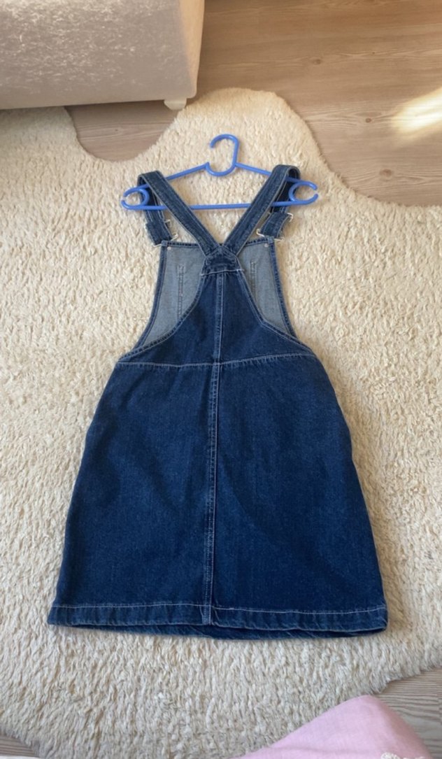 Kadın Lacivert Denim Askılı Midi Tulum - Görsel 2