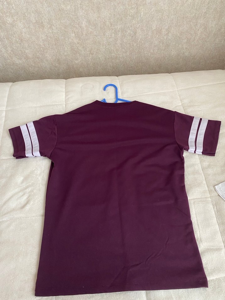 Mor Vintage Baskılı Erkek Tişört - Görsel 2