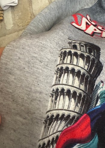 7 Yaş Beden Erkek Çocuk Gri Örme Örümcek Adam Sweatshirt