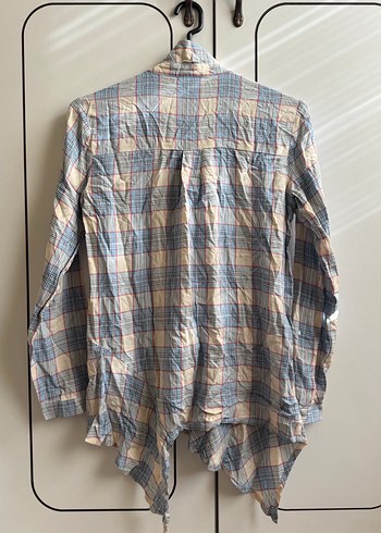 Düğmeli Ekoseli Uzun Kollu Kadın Gömlek - Görsel 4