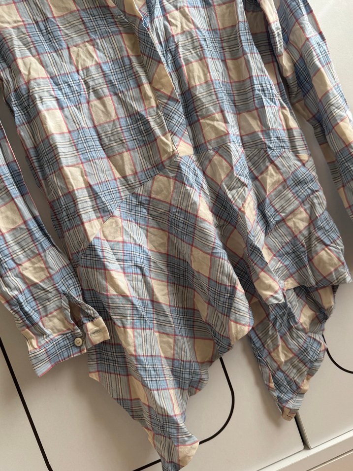 Düğmeli Ekoseli Uzun Kollu Kadın Gömlek - Görsel 2