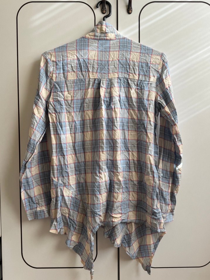 Düğmeli Ekoseli Uzun Kollu Kadın Gömlek - Görsel 4