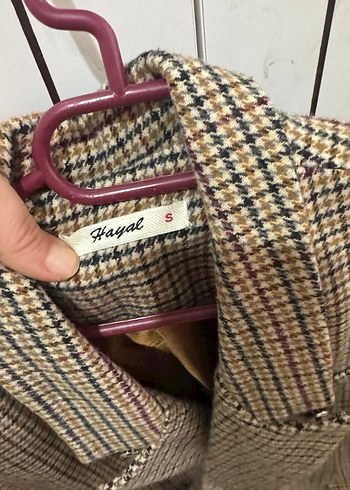 Düğmeli Kareli Kadın Blazer Ceket - Görsel 2