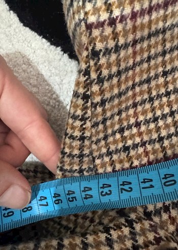 Düğmeli Kareli Kadın Blazer Ceket - Görsel 5