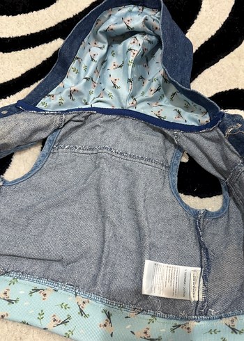 Kız Çocuk Nakışlı Kürklü Denim Yelek - Görsel 3