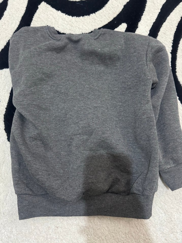 Gri Kadın Sweatshirt Uzun Kollu Rahat Kesim - Görsel 2