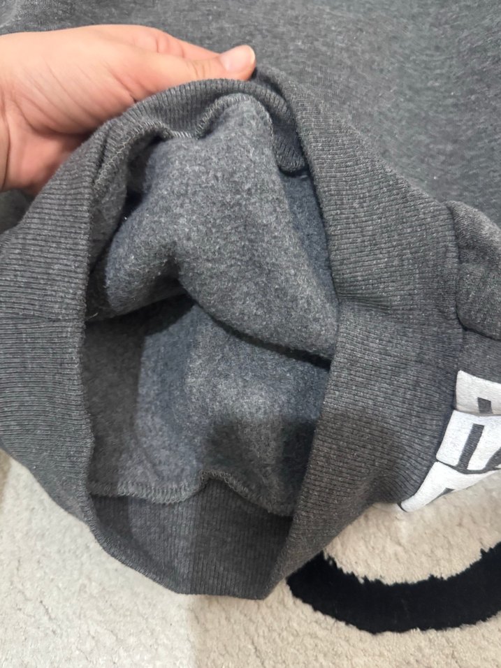 Gri Kadın Sweatshirt Uzun Kollu Rahat Kesim - Görsel 3