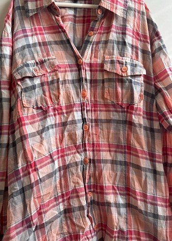 Pembe Kareli Uzun Kollu Gömlek - Görsel 3