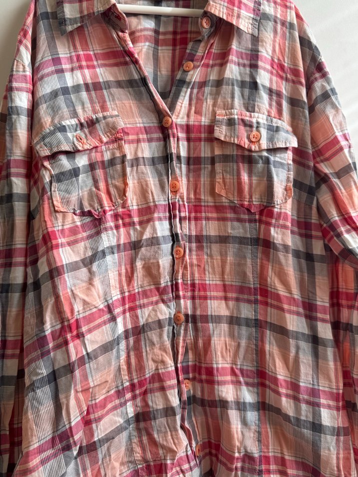 Pembe Kareli Uzun Kollu Gömlek - Görsel 3