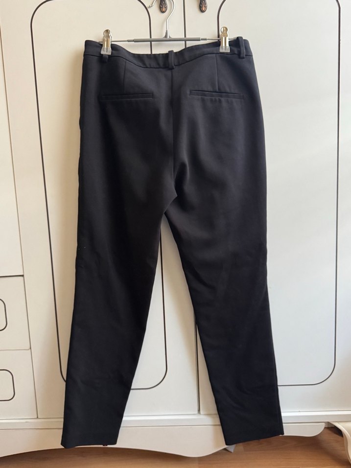 Kadın Siyah Kumaş Pantolon, Normal Kesim - Görsel 3