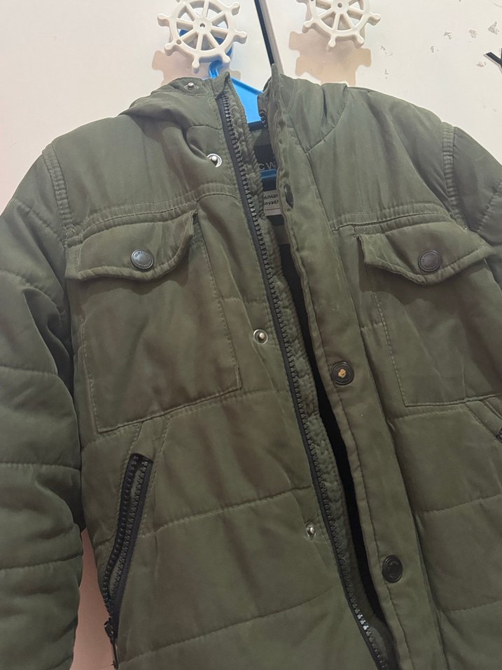 Düğmeli Yeşil Erkek Midi Mont - Görsel 2