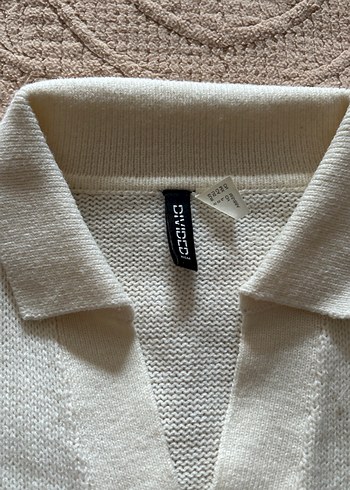 H&M H&M crop Bej Triko Kadın Süveter Yakalı