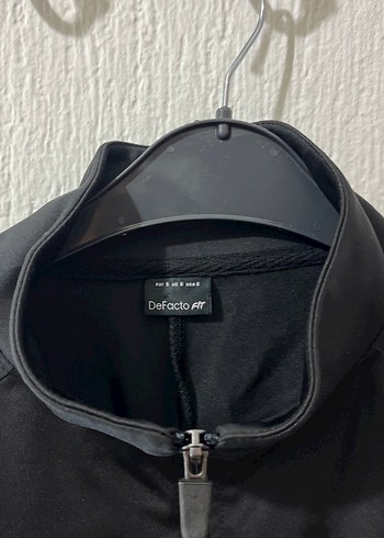 Fermuarlı Siyah Erkek Yüksek Yaka Sweatshirt - Görsel 3