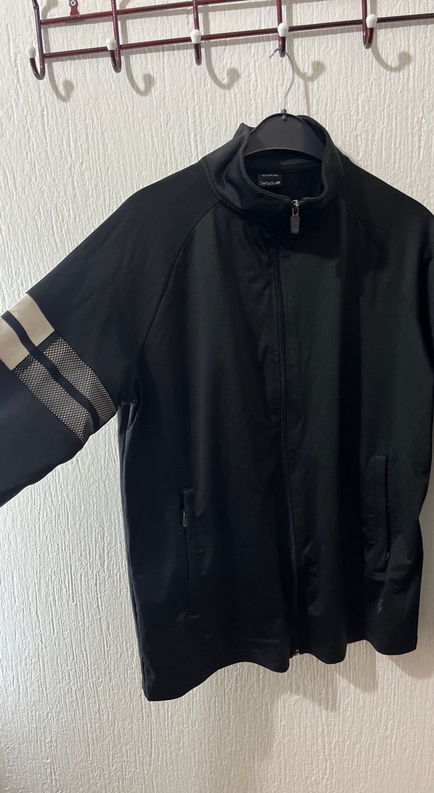 Fermuarlı Siyah Erkek Yüksek Yaka Sweatshirt - Görsel 4