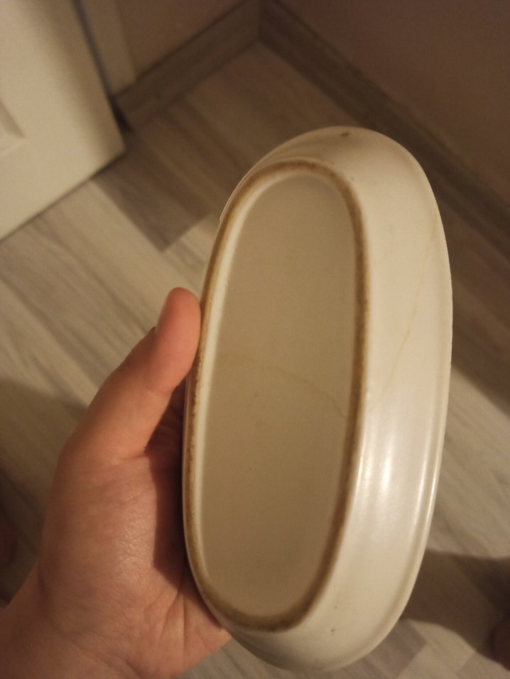 Bej ve Gri Çiçek Desenli Seramik Tabak - Görsel 3