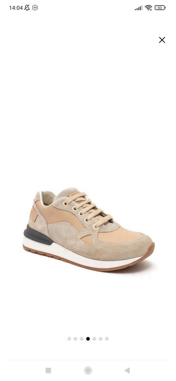 PİERRA CARDİN Bej Süet Bağcıklı Kadın Spor Ayakkabı - Görsel 2