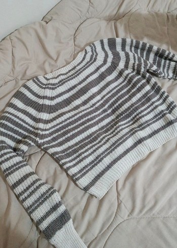 Trendyol Kahve Çizgili Kadın Triko Örgü Kazak - Görsel 4