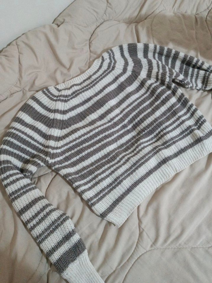 Trendyol Kahve Çizgili Kadın Triko Örgü Kazak - Görsel 4