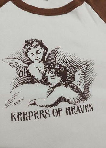 Trendyolmilla Kahverengi Baskılı Crop Tişört - Görsel 3