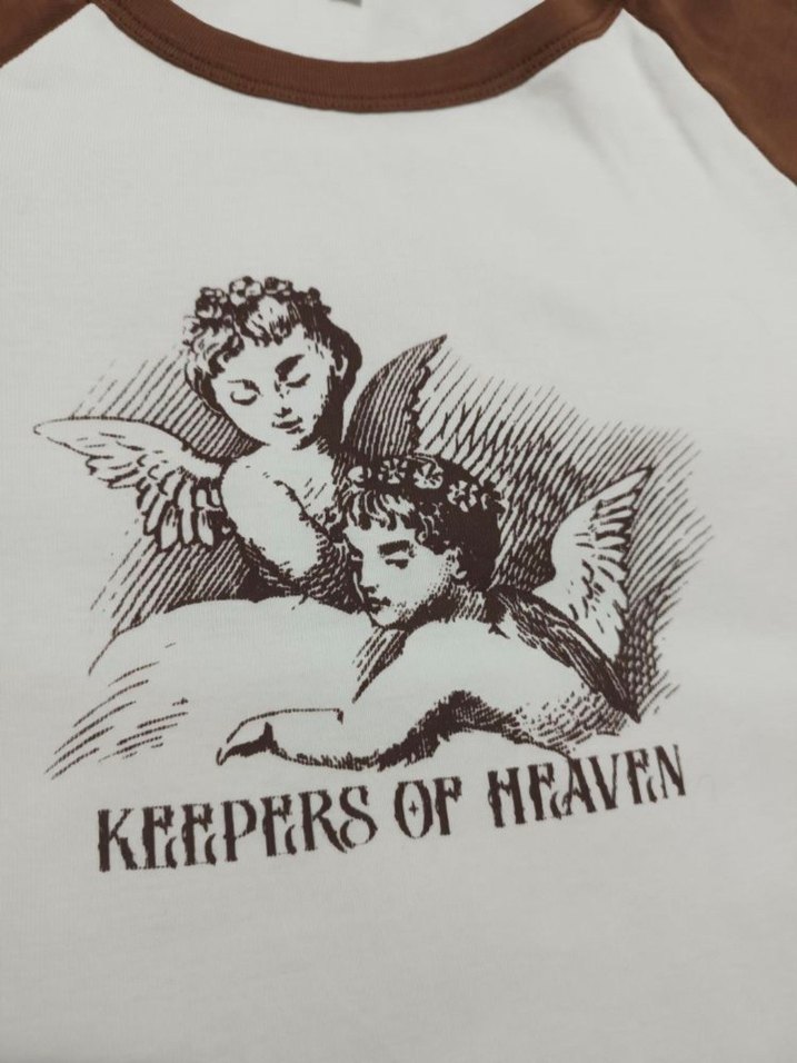 Trendyolmilla Kahverengi Baskılı Crop Tişört - Görsel 3