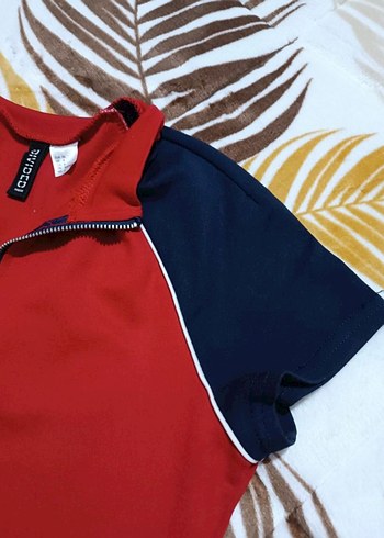 H&M Kırmızı Yarım Fermuarlı Spor Mini Elbise - Görsel 5