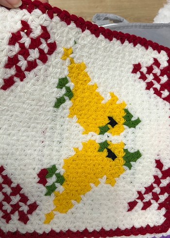 Mor Çiçek Desenli El Örgüsü Banyo lifi - Görsel 5