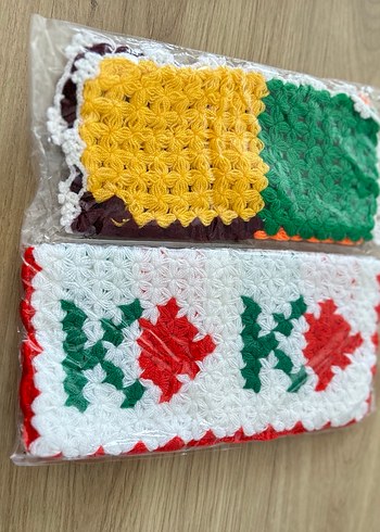 Mor Çiçek Desenli El Örgüsü Banyo lifi - Görsel 13