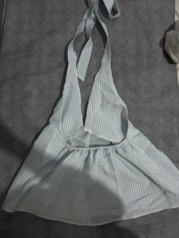 Boyundan bağlamalı çzigili crop - Görsel 4