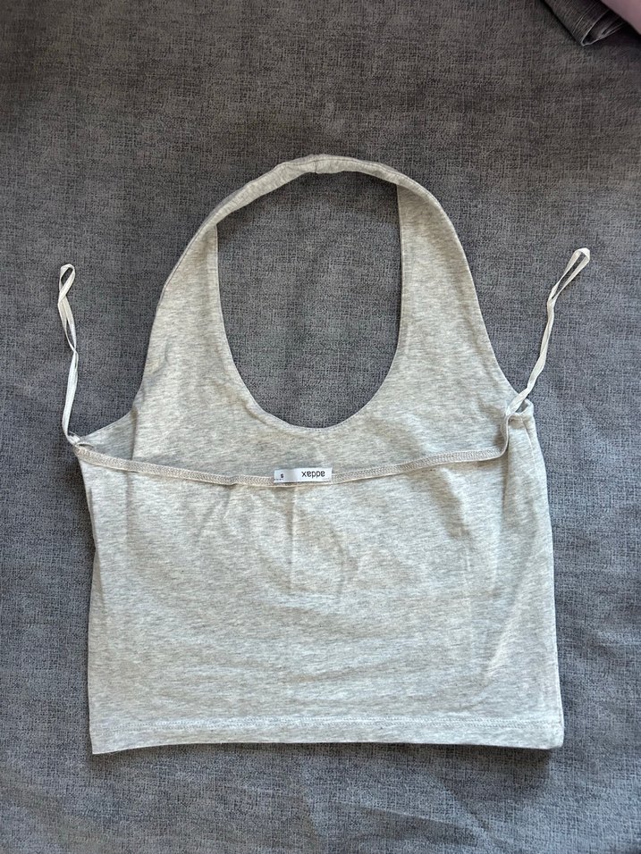 Gri Kolsuz boyundan askılı Yüksek Yaka Kadın Atlet - Görsel 2