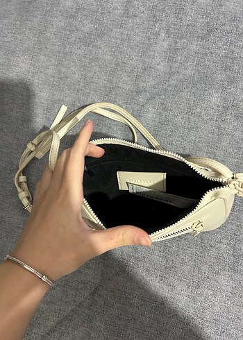 Bej Deri Kadın Çanta Fermuarlı - Görsel 2