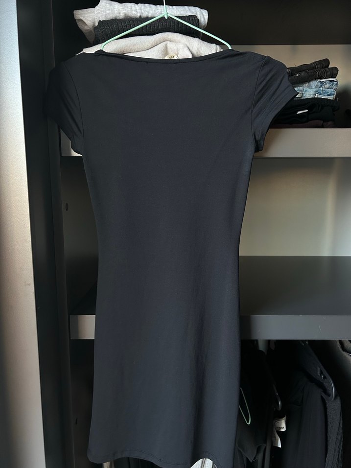 Siyah Kısa Kollu Mini Kadın Elbise - Görsel 3