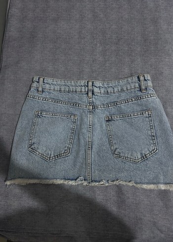Kadın Mavi Denim Mini Etek - Görsel 2