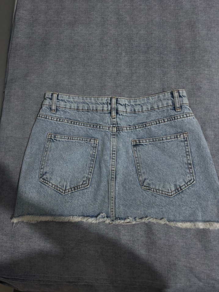 Kadın Mavi Denim Mini Etek - Görsel 2