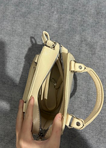 Bej Deri Kadın El Çantası - Görsel 3