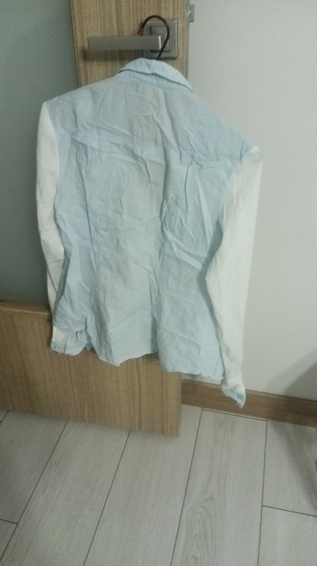 Kadın Beyaz Keten Gömlek, Uzun Kollu, Düğmeli - Görsel 5