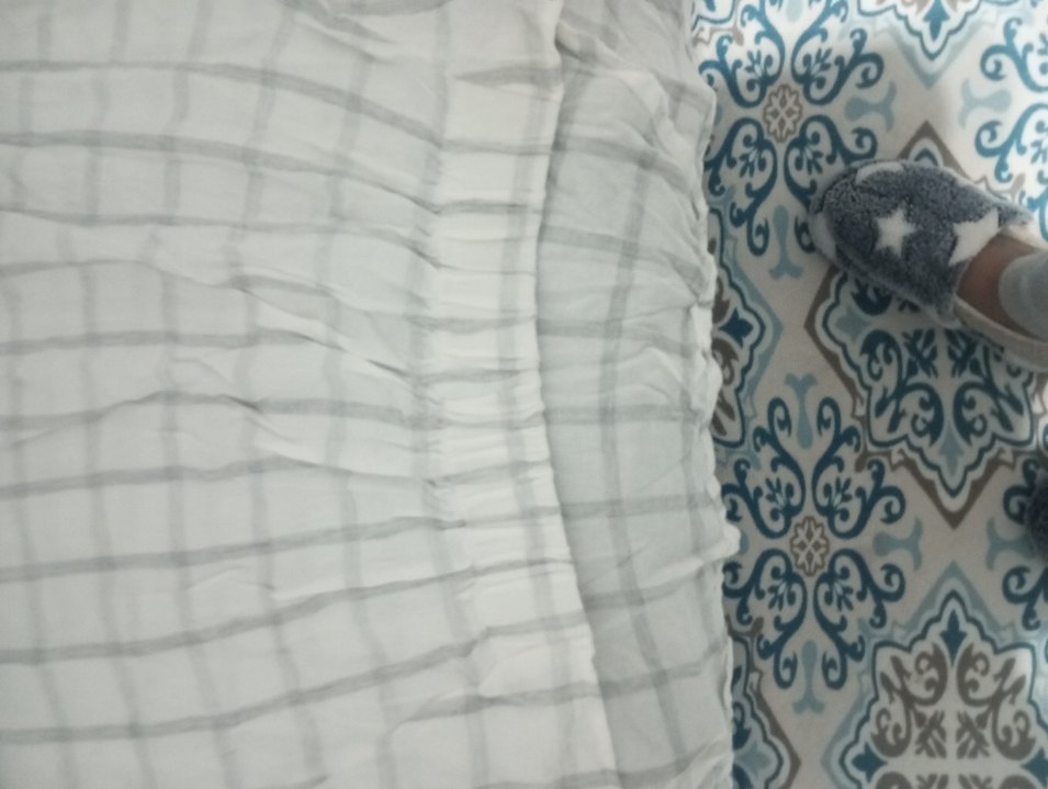 Gri Çizgili Uzun Kollu Keten Kadın Gömlek - Görsel 5