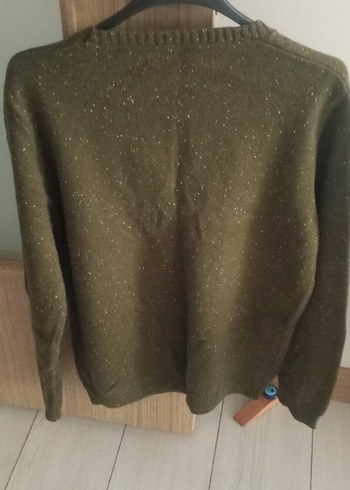 Kadın Gri Örgü Yün Kazak - Görsel 3