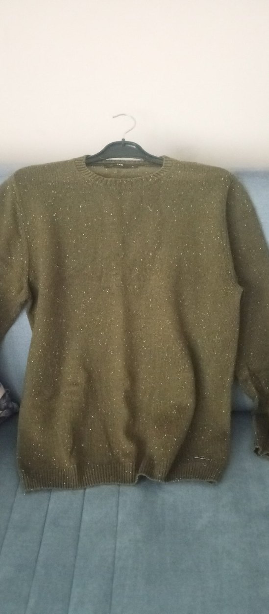 Kadın Gri Örgü Yün Kazak - Görsel 4