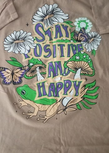 Bej Kısa Kollu Tişört - Görsel 5