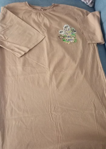 Bej Kısa Kollu Tişört - Görsel 2