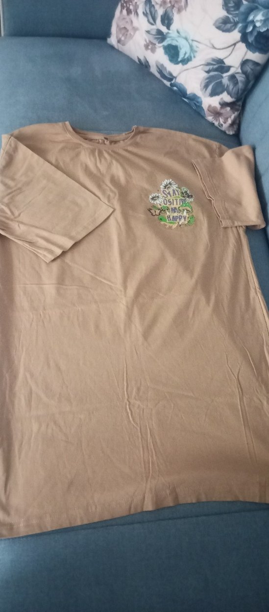 Bej Kısa Kollu Tişört - Görsel 2