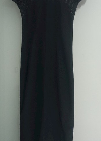 Siyah Drapeli V Yakalı Uzun Abiye Elbise - Görsel 2