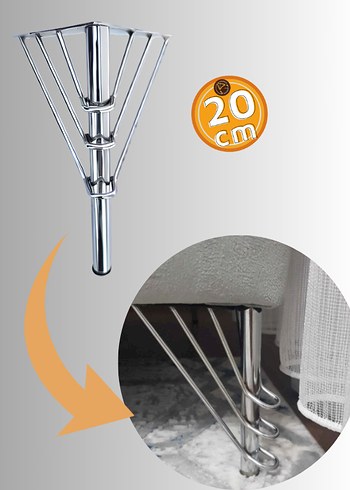  Beden 20cm Krom Metal Mobilya Ayak 4lü Paket