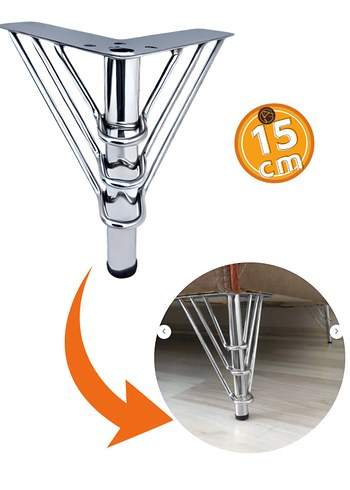 15cm Krom Metal Mobilya Ayak Koltuk Kanepe Dolap Ayak 4lü Paket