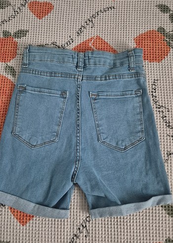 Diğer yuksek bel mavi denim şort