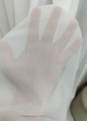 Beyaz Modern Düz Tül Perde - Görsel 4