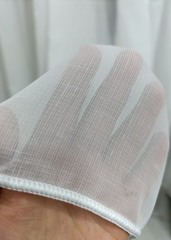Beyaz Modern Düz Tül Perde - Görsel 6