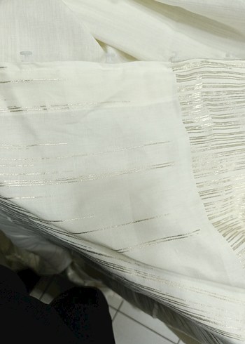 Parlak Beyaz Bohem kumaş Perde - Görsel 2